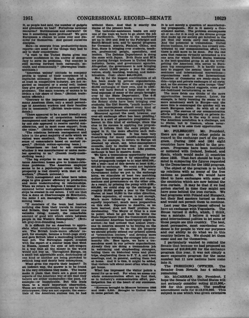 William Benton VOA Congressional Record Aug 24 1951 97 Cong. Rec