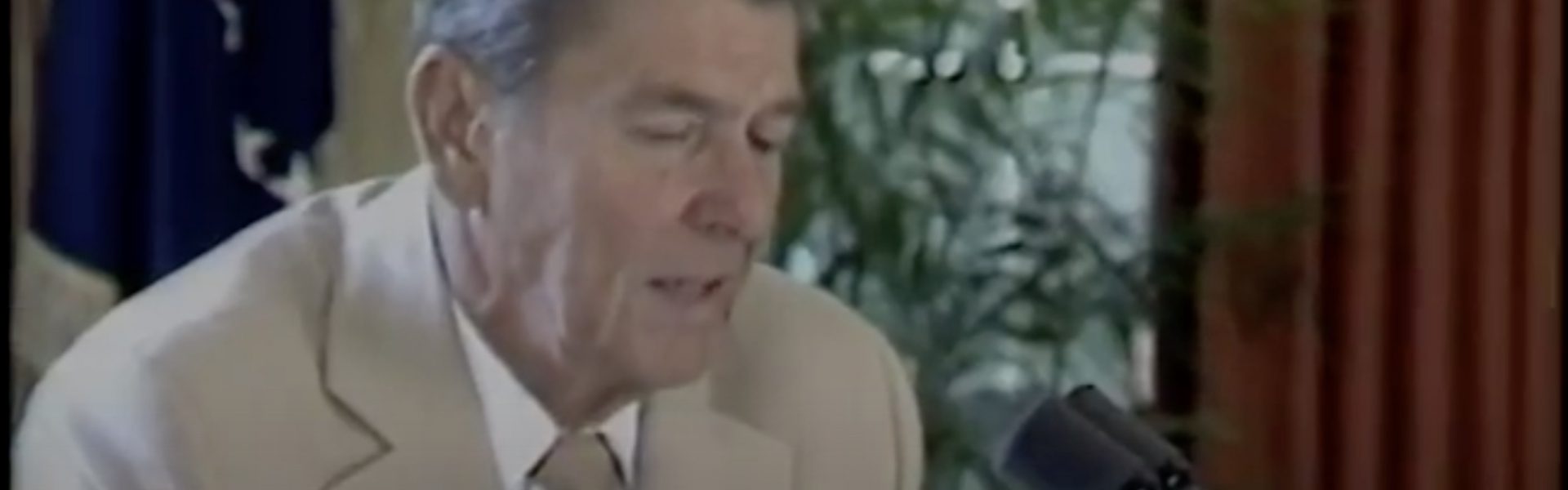 President Ronald Reagan Radio Address to the Nation on American International Broadcasting in the Oval Office on September 10 1983