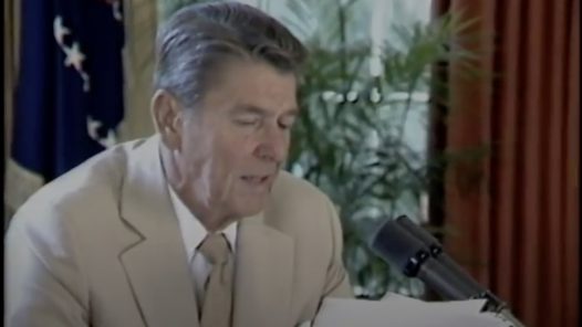 President Ronald Reagan Radio Address to the Nation on American International Broadcasting in the Oval Office on September 10 1983