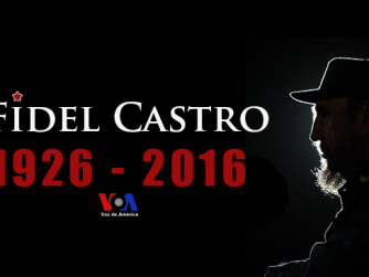 Voice of America (VOA) Spanish Service special graphic to mark the death of Fidel Castro on November 16, 2016. The graphic was also used for the VOA Spanish Service Facebook page cover. VOA director in November 2016 was Amanda Bennett appointed earlier by the Obama administration.