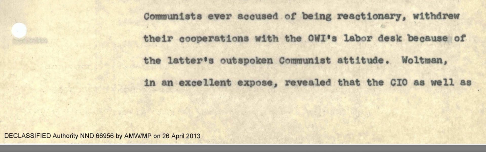 Former Office of War Information (OWI) journalist Julius Epstein explaining how the AFL and the CIO American labor federations broke their cooperation with the Voice of America because of communist influence over VOA broadcasts.