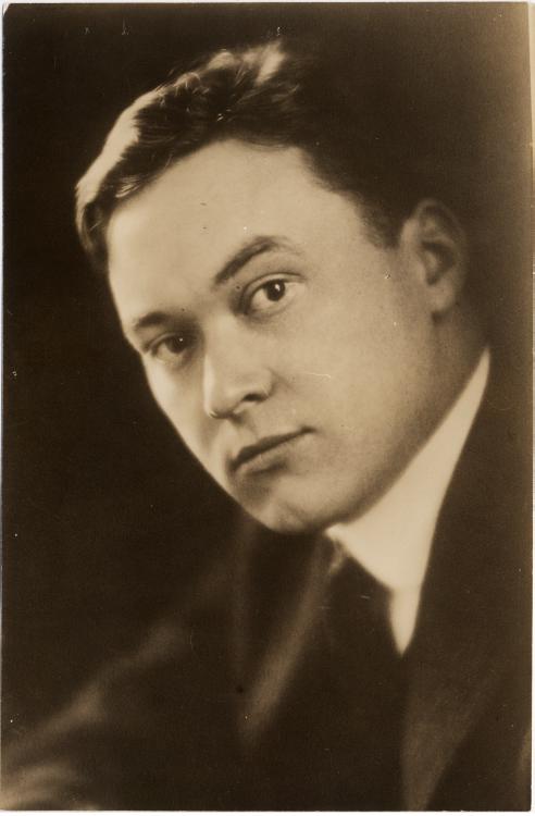 Early portrait of Walter Lippmann (1914), later a leading American journalist and influential critic of government propaganda and the Voice of America.